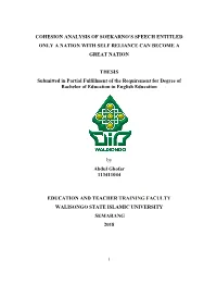 I COHESION ANALYSIS of SOEKARNO's SPEECH ENTITLED