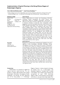 Implementation of Spatial Planning in the Dieng Plateau Region of Banjarnegara Regency
