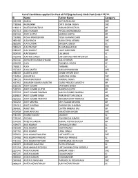 List of Candidates Applied for the Adv 02/12 Post Codes(122/12 to 131/12