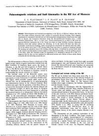Palaeomagnetic Rotations and Fault Kinematics in the Rif Arc of Morocco