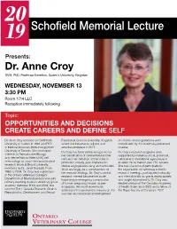 Schofield Memorial Lecture