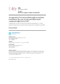 The Case of Past Participle-Based Compound Adjectives In