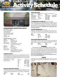 Activity Schedule 2015 FALL V.2.Indd