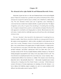 Chapter- III the Alienated Self in Agha Shahid Ali and Mahmoud Darwish's