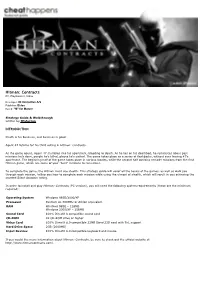 Hitman: Contracts PC, Playstation 2, X-Box