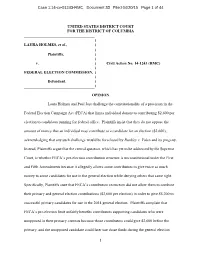 Holmes V. FEC, No