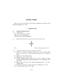 METHYL IODIDE 1. Exposure Data