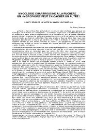 Mycologie Chartrousine À La Ruchère… Un Hygrophore Peut En Cacher Un Autre !