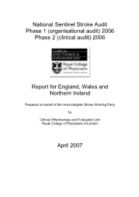 National Sentinel Stroke Audit 2006