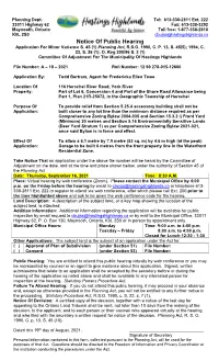 Notice of Public Hearing Application for Minor Variance S