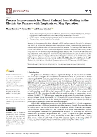 Process Improvements for Direct Reduced Iron Melting in the Electric Arc Furnace with Emphasis on Slag Operation