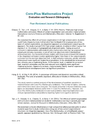 Reduced Annotated Bibliography