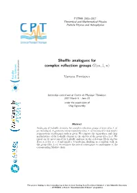 Shuffle Analogues for Complex Reflection Groups G(M,1,N)