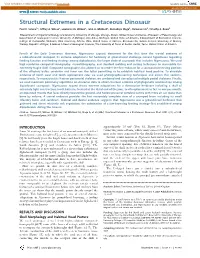 Structural Extremes in a Cretaceous Dinosaur Paul C