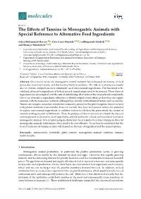 The Effects of Tannins in Monogastric Animals with Special Reference To