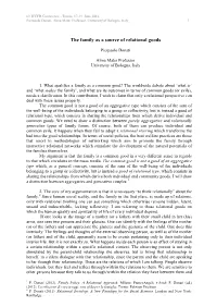 The Family As a Source of Relational Goods