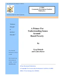 A Primer for Understanding Issues Around Rural Poverty