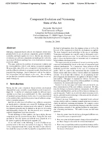 Component Evolution and Versioning State of the Art