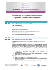 From Habitat III to the Global Compact on Migration: a Role for Local Authorities