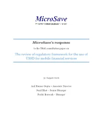 Microsave's Response to TRAI'sconsultation Paper on The