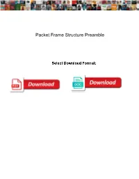 Packet Frame Structure Preamble