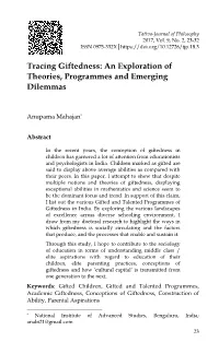 Tracing Giftedness: an Exploration of Theories, Programmes and Emerging Dilemmas