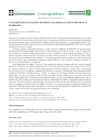 Lectotypification of Loranthus Thyrsiflorus (Loranthaceae) and Its Placement in Struthanthus
