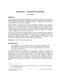 Moving-On — Beyond Lean Thinking