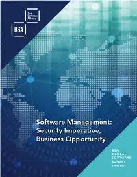 Software Management: Security Imperative, Business Opportunity