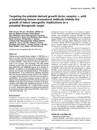 Targeting the Platelet-Derived Growth Factor Receptor a with a Neutralizing