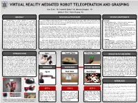 Virtual Reality Mediated Robot Teleoperation and Grasping