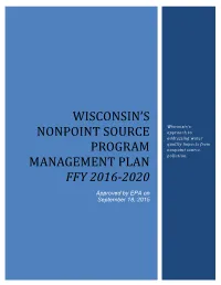 Wisconsin's Nonpoint Source Program Management Plan FFY 2016-2020