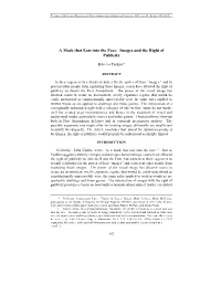 A Mask That Eats Into the Face: Images and the Right of Publicity, 38 Colum