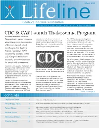 CDC & CAF Launch Thalassemia Program