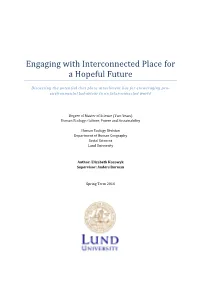Engaging with Interconnected Place for a Hopeful Future
