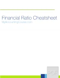 Financial Ratio Cheatsheet Myaccountingcourse.Com