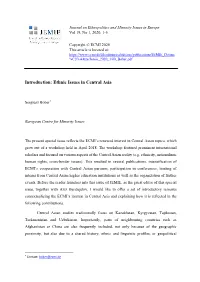 Introduction: Ethnic Issues in Central Asia