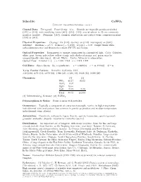 Scheelite Cawo4 C 2001-2005 Mineral Data Publishing, Version 1