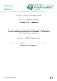 Speaking Rights/Written Submissions