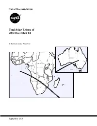 Total Solar Eclipse of 2002 December 4
