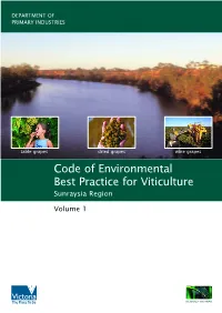 Code of Environmental Best Practice for Viticulture Sunraysia Region