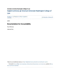 Documentation for Accountability