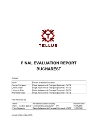 Final Evaluation Report Bucharest
