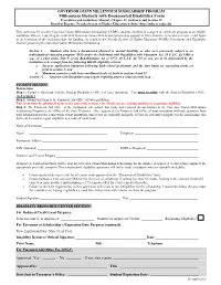 Millennium Students with Documented Disabilities Form