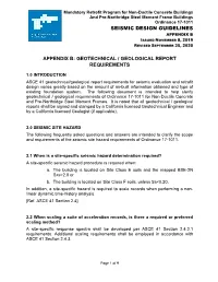 Seismic Design Guidelines Appendix B: Geotechnical