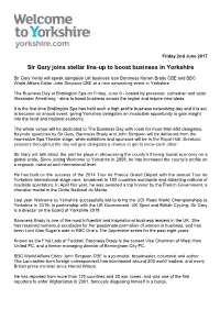 Sir Gary Joins Stellar Line-Up to Boost Business in Yorkshire