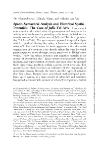 Spatio-Syntactical Analysis and Historical Spatial Potentials: the Case of Jaffa–Tel Aviv This Research