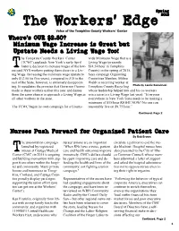 Spring 2016 the Workers’ Edge Voice of the Tompkins County Workers’ Center