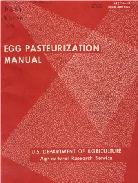 EGG PASTEURIZATION^I^^Ь MANUAL