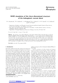 MHD Simulation of the Three-Dimensional Structure of the Heliospheric Current Sheet